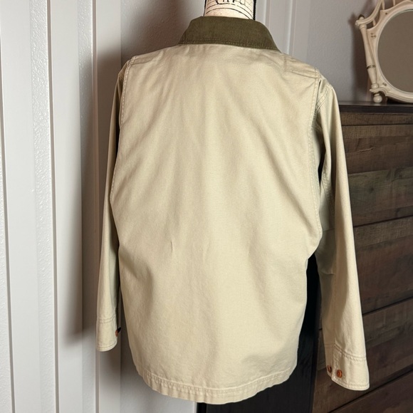 L.L.Bean Women’s Petite Small Canvas Chore Jacket Tan Barn Coat Cotton Utility - Picture 5 of 12